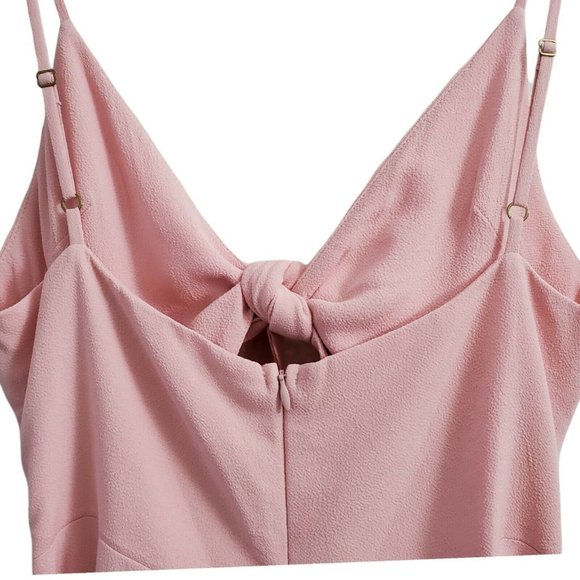 Flynn Skye Bri Mini Dress Large Pink Cut Out Front Tie Barbiecore Sleeveless NEW - Picture 7 of 12